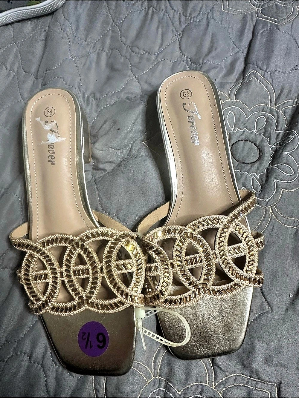 J. Renee Embellished Heels in Gold US 6.5 NWT
